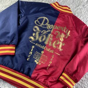 Harley Quinn Jacket Womens Large Red Blue Gold Suicide Squad Property of Joker